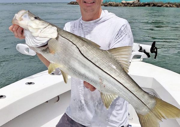 Mattias came all the way from Sweden to catch big snook with Capt. Ryan.
