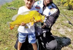 Brayden caught his first peacock bass with Capt. Neal.