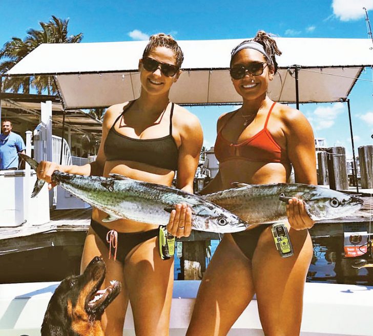 Shannon Snell and Mikela Aponte nabbed these kingfish while sporting PLBs from ACR Artex.