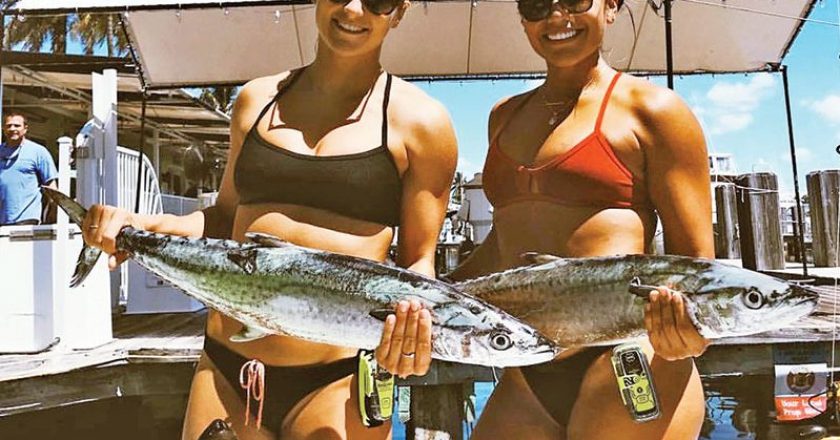 Shannon Snell and Mikela Aponte nabbed these kingfish while sporting PLBs from ACR Artex.