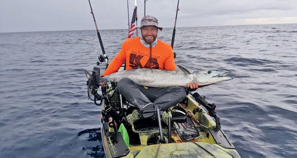 Shaun Roles scored a solid wahoo on a live gog in 250 feet off Pompano Beach.