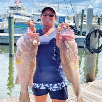 Nikki Heenan slayed a pair of yellowedge grouper on a Pulley Ridge trip aboard the American Patriot.
