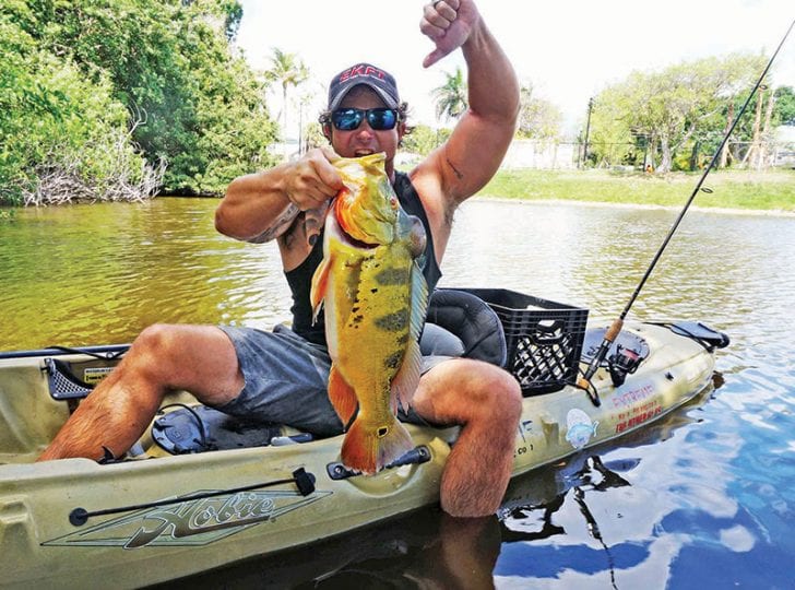 Joe Hector caught this stud peacock bass from his kayak.