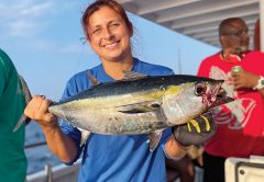 Good eating blackfin tuna caught aboard the Catch My Drift.