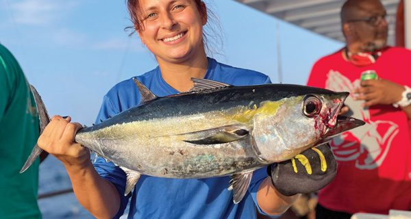 Good eating blackfin tuna caught aboard the Catch My Drift.