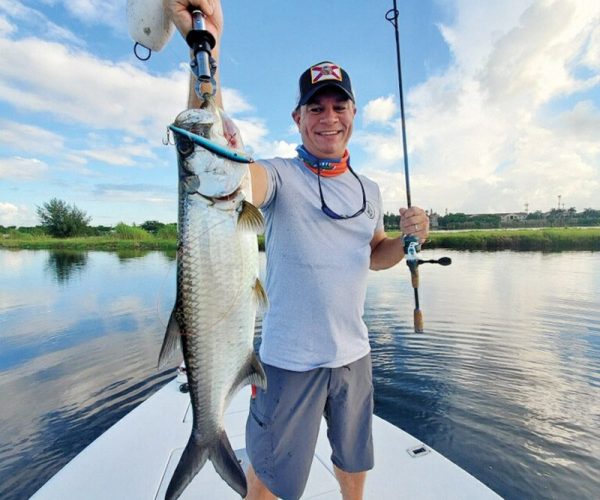 Bob Badgley fooled this juvenile tarpon with a topwater lure.