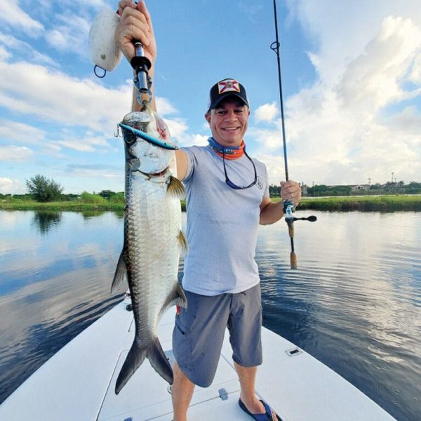 Bob Badgley fooled this juvenile tarpon with a topwater lure.