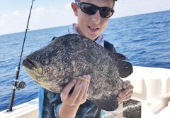 Jimmy O’Connor caught this tripletail using cut bait, 10 miles off Pompano Beach.