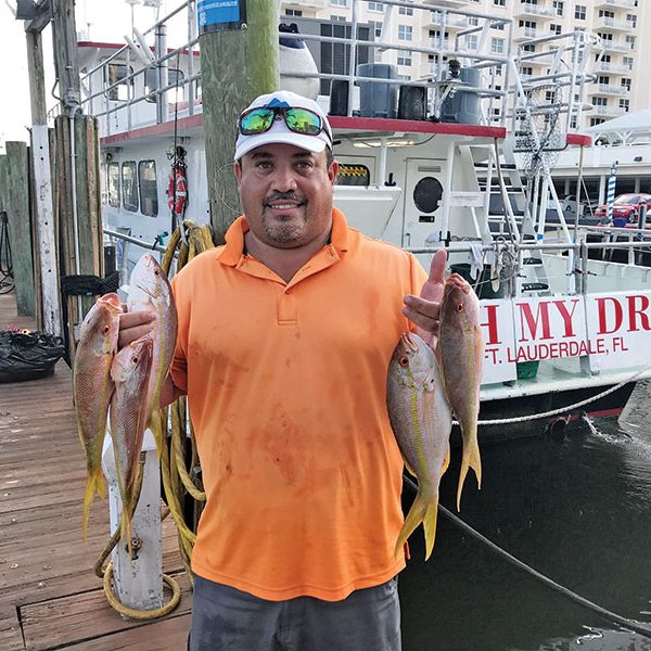 Yellowtail snappers caught aboard the Catch My Drift.