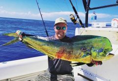 Capt. Leo Lamelas with a nice gaffer dolphin caught out of Haulover Inlet.