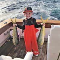 Seven year old Riley Rush doing work off Deerfield Beach aboard Poseiden Too!