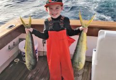 Seven year old Riley Rush doing work off Deerfield Beach aboard Poseiden Too!