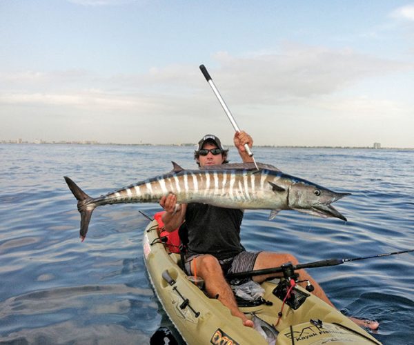 Joe Hector with a solid wahoo caught off Hillsboro Inlet.