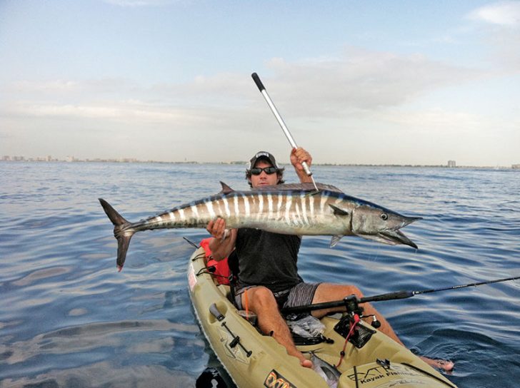 Joe Hector with a solid wahoo caught off Hillsboro Inlet.