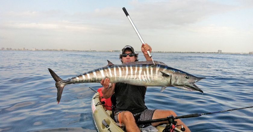 Joe Hector with a solid wahoo caught off Hillsboro Inlet.