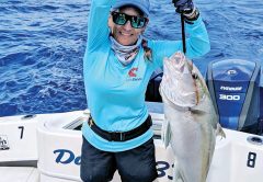 Robyn Naber slayed this amberjack while fishing aboard Bouncer's Dusky 33.