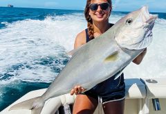 Big amberjack caught by this lady angler while fishing with New Lattitude Sportfishing.