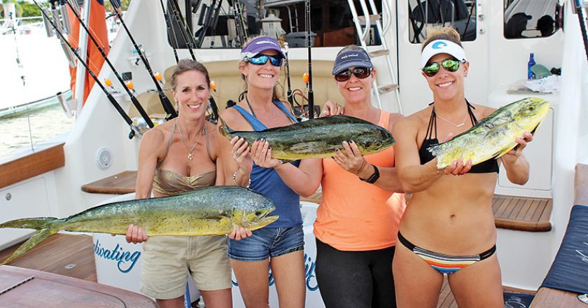 Team AtlasTrax ladies caught these dolphin aboard 'Reel Captivating.'