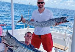 Double header wahoo caught aboard the Catch My Drift.