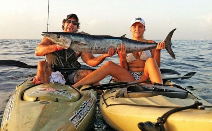 Joe Hector and his step sister, Nicole Krusman with her first wahoo.