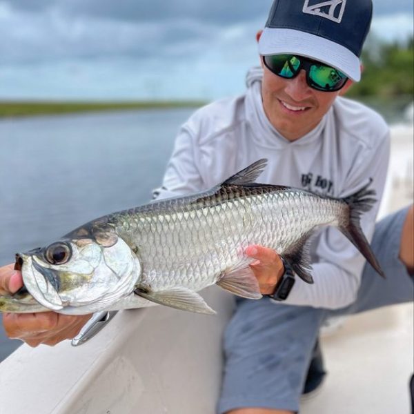 Capt. Johnny Stabile with a beautiful freshwater tarpon.