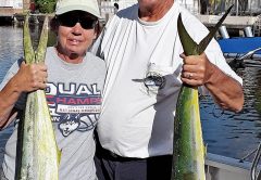 Rit Forcier and his wife Paula scored a few mahi for dinner off Hallandale.