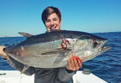 Nice blackfin tuna caught by this happy angler with New Lattitude.