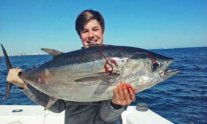 Nice blackfin tuna caught by this happy angler with New Lattitude.