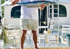 Nice catch of a wahoo and some dolphin by Tom on a sportfish charter.