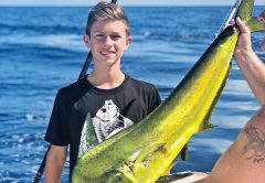 Nice dolphin caught by this young angler aboard the New Lattitude.