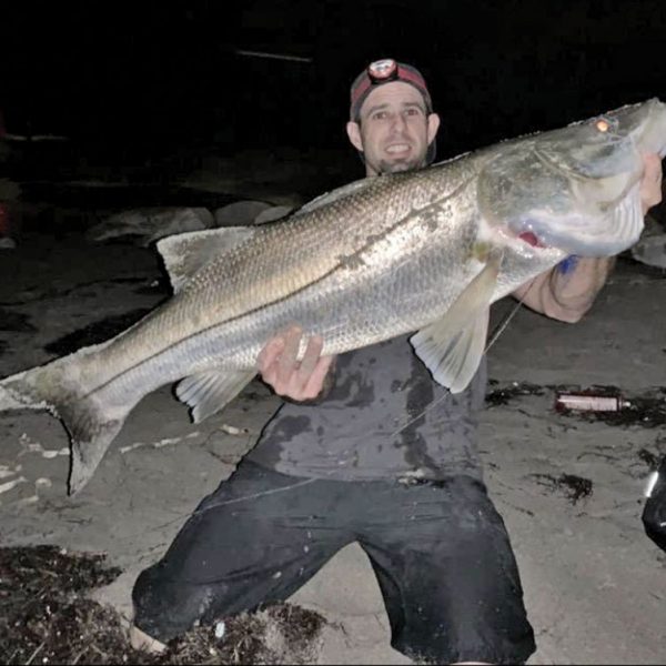 Justin Wilson with a nice snook caught on a jig off Hillsboro Beach.