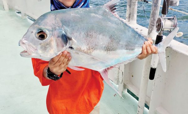 This kiddo caught a very rare African Pompano aboard the Catch My Drift.