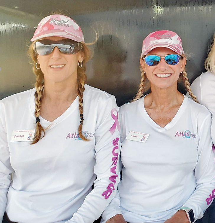 Cross for the Cure "Survivors For Warriors" teammates Carolyn Stash and Carol Strickland.