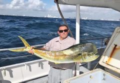 Ray caught this big bull dolphin aboard the Catch My Drift.