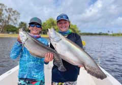 Johnny and Denton doubled up on clown knifefish for Denton’s 13th birthday fishing trip with South Florida Sportfishing.
