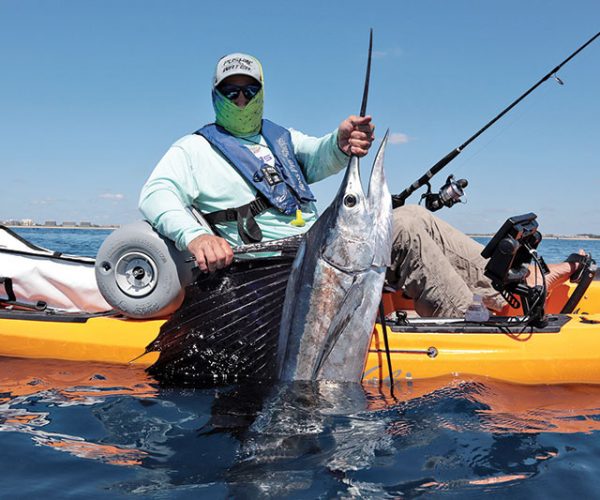 Pablo Suarez caught and released his first sailfish from the kayak.