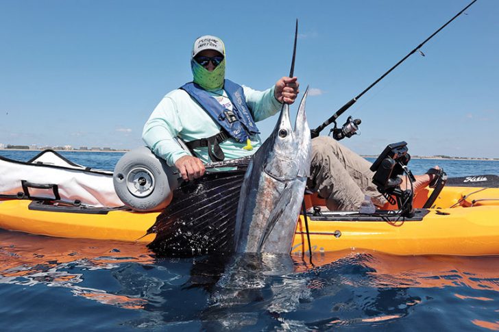 Pablo Suarez caught and released his first sailfish from the kayak.