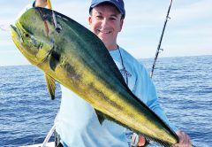 Jorge Millares caught this gaffer in 900 feet trolling a skirted ballyhoo.