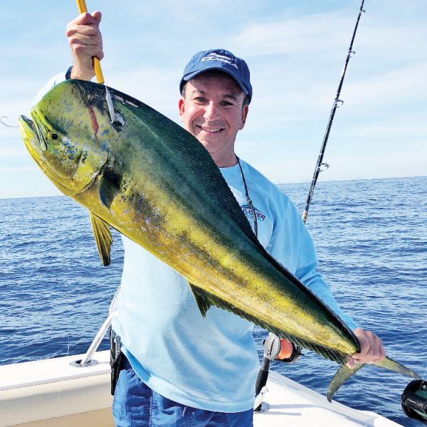 Jorge Millares caught this gaffer in 900 feet trolling a skirted ballyhoo.