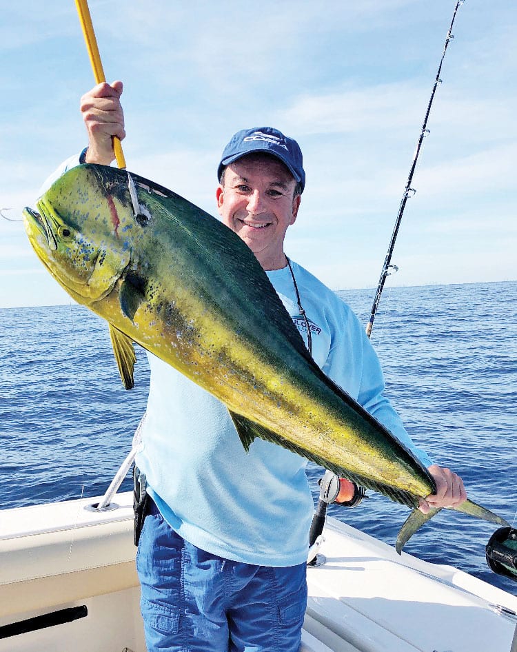 Jorge Millares caught this gaffer in 900 feet trolling a skirted ballyhoo.
