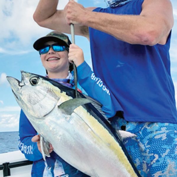 Finn Wilkening, 12, caught this 25 pound blackfin tuna to secure 3rd place overall and top Junior Angler in a local club tournament.