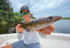 Capt. Johnny Stabile with a bullseye snakehead.