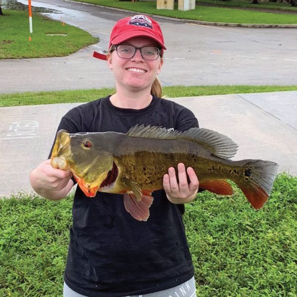 Kylie Calnan aka @scallywagkylie caught this solid peacock bass on a live shiner.