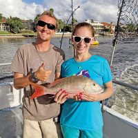 Lauren Maultsby caught a solid mutton snapper while aboard the Catch My Drift.