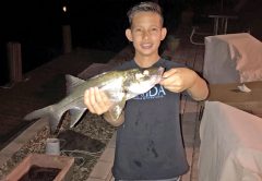 Michael Wong caught this snook on a live mullet in Fort Lauderdale.