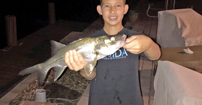 Michael Wong caught this snook on a live mullet in Fort Lauderdale.