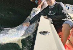 Reed celebrated his 13th birthday with a monster tarpon while fishing with Capt. Fraser Simpson.