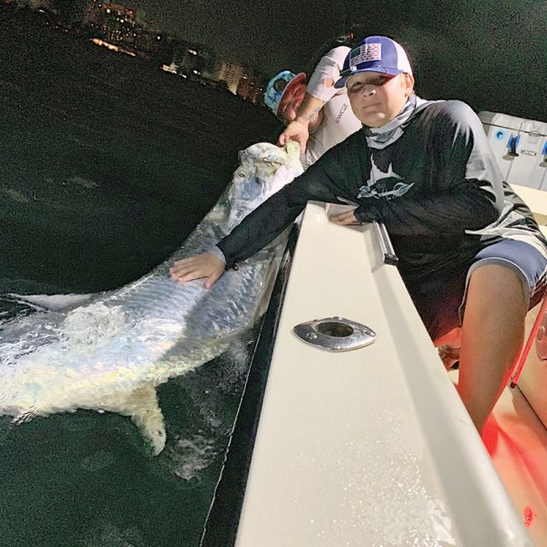 Reed celebrated his 13th birthday with a monster tarpon while fishing with Capt. Fraser Simpson.