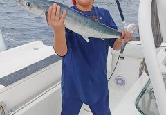 9 year old Riley Hermiz caught this kingfish while fishing with Capt. Will Howard of @ftlauderdaleoffshore