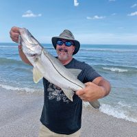 Kevin Loftus landed this sweet 30-inch snook surf fishing in Satellite Beach.